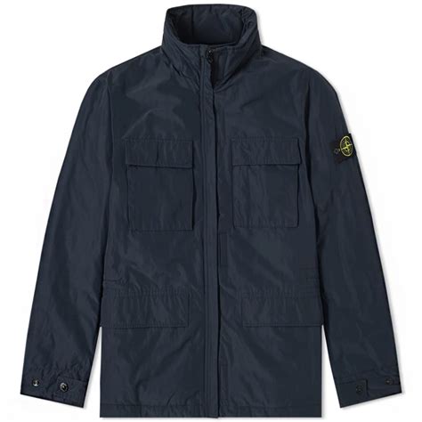 stone island micro rep field jacket blue
